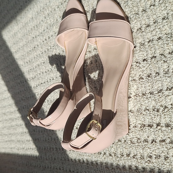 BP Ankle Strap Open Toe Nude Heels  7 - Picture 3 of 7